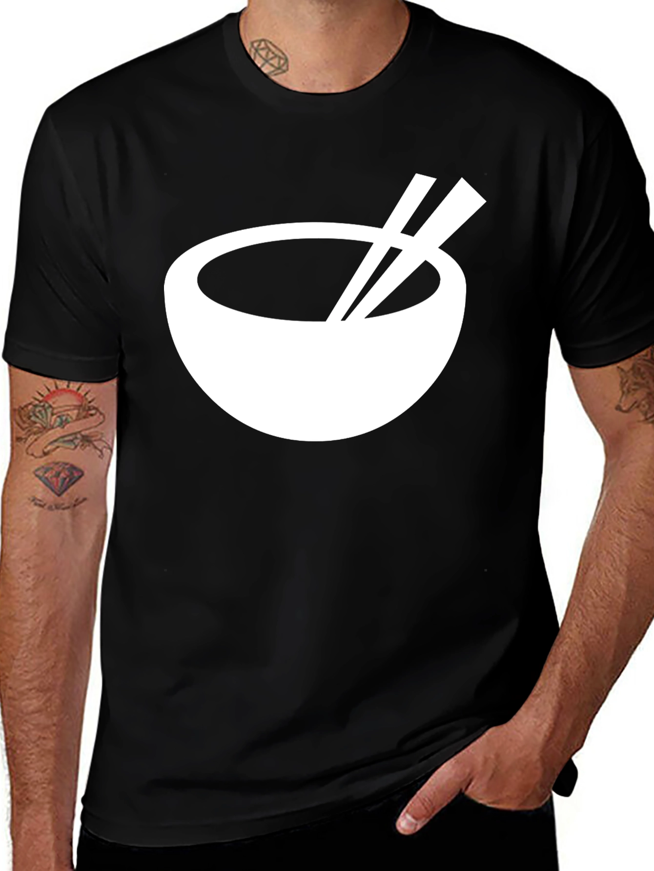 Variant 16 of Ramen Bowl Graphic Tee - Casual Black T-Shirt