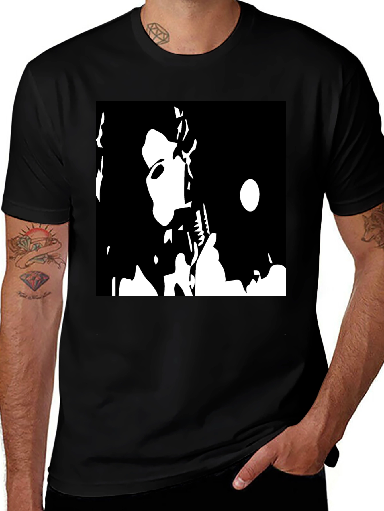 Variant 25 of Black T-Shirt with Bold Graphic Print