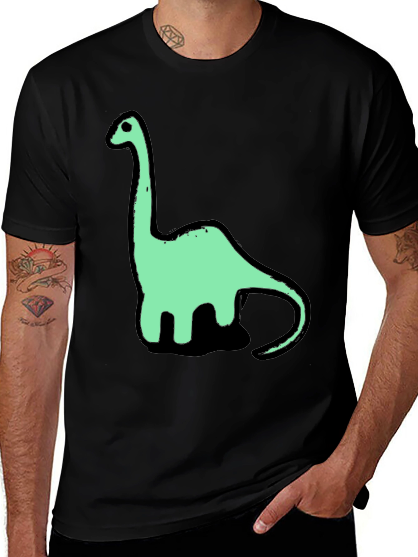 Variant 5 of Dino Graphic Tee - Black Cotton T-Shirt