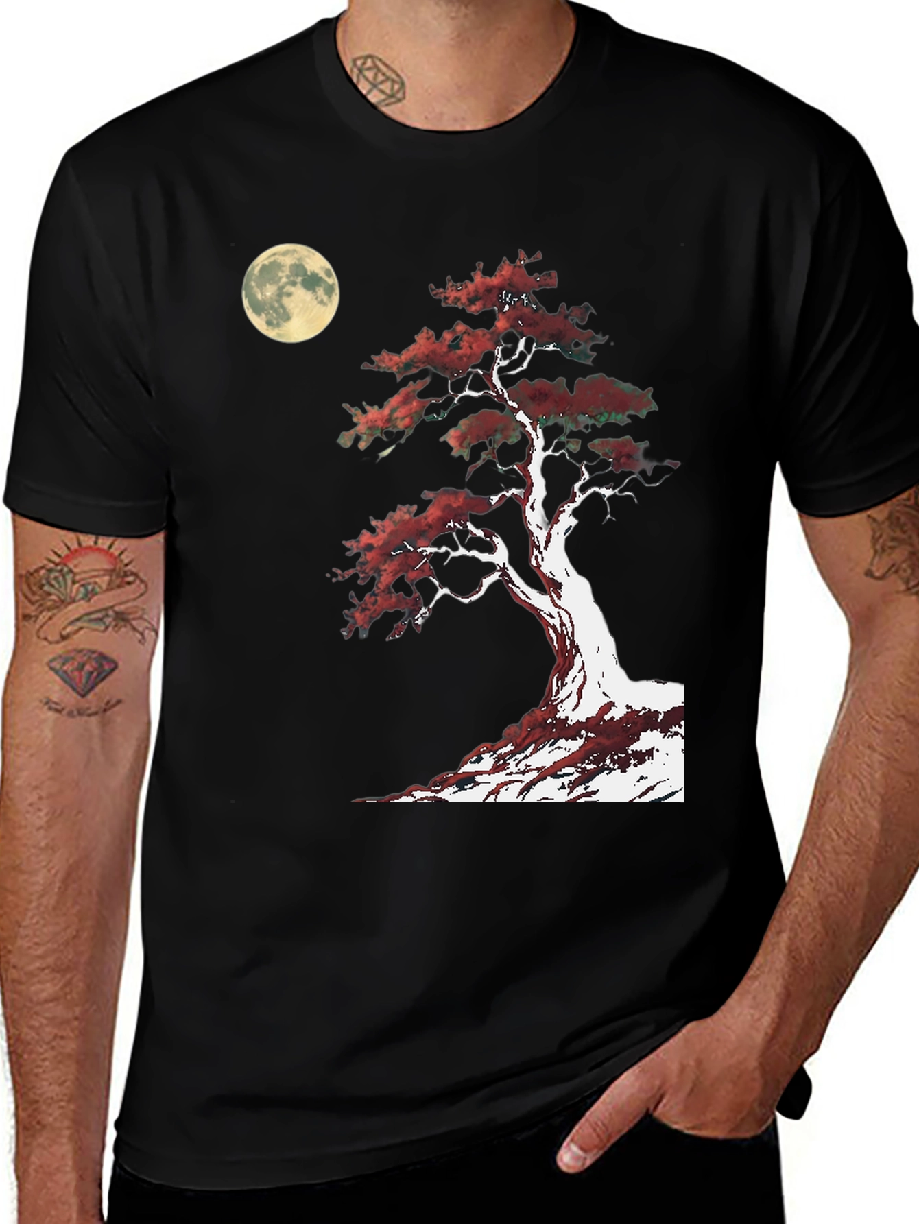 Variant 9 of Bonsai Moon Graphic Tee - Stylish Comfort
