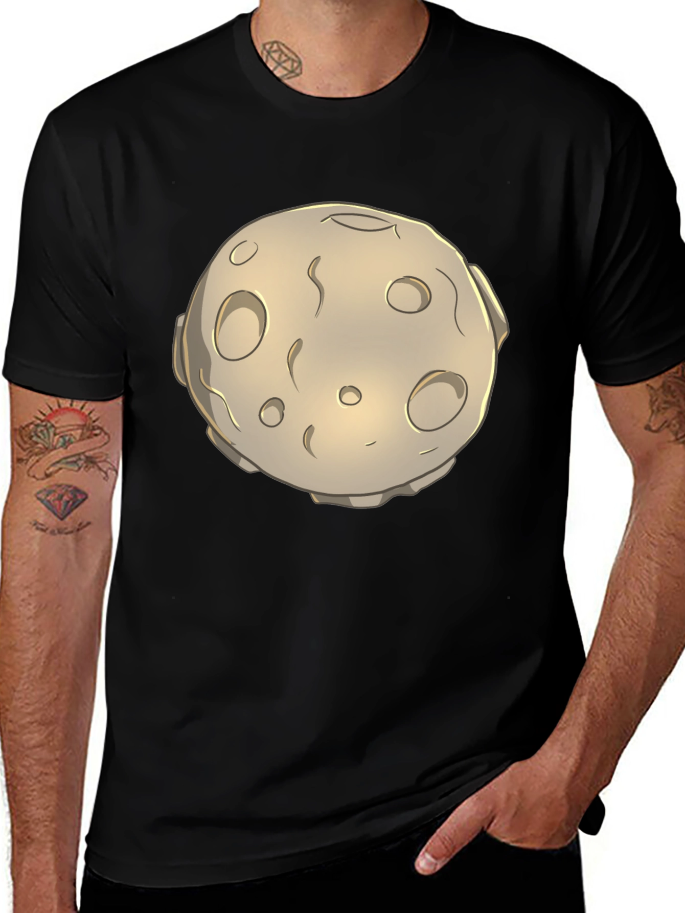 Variant 21 of Moon Graphic Black T-Shirt - Unique Design