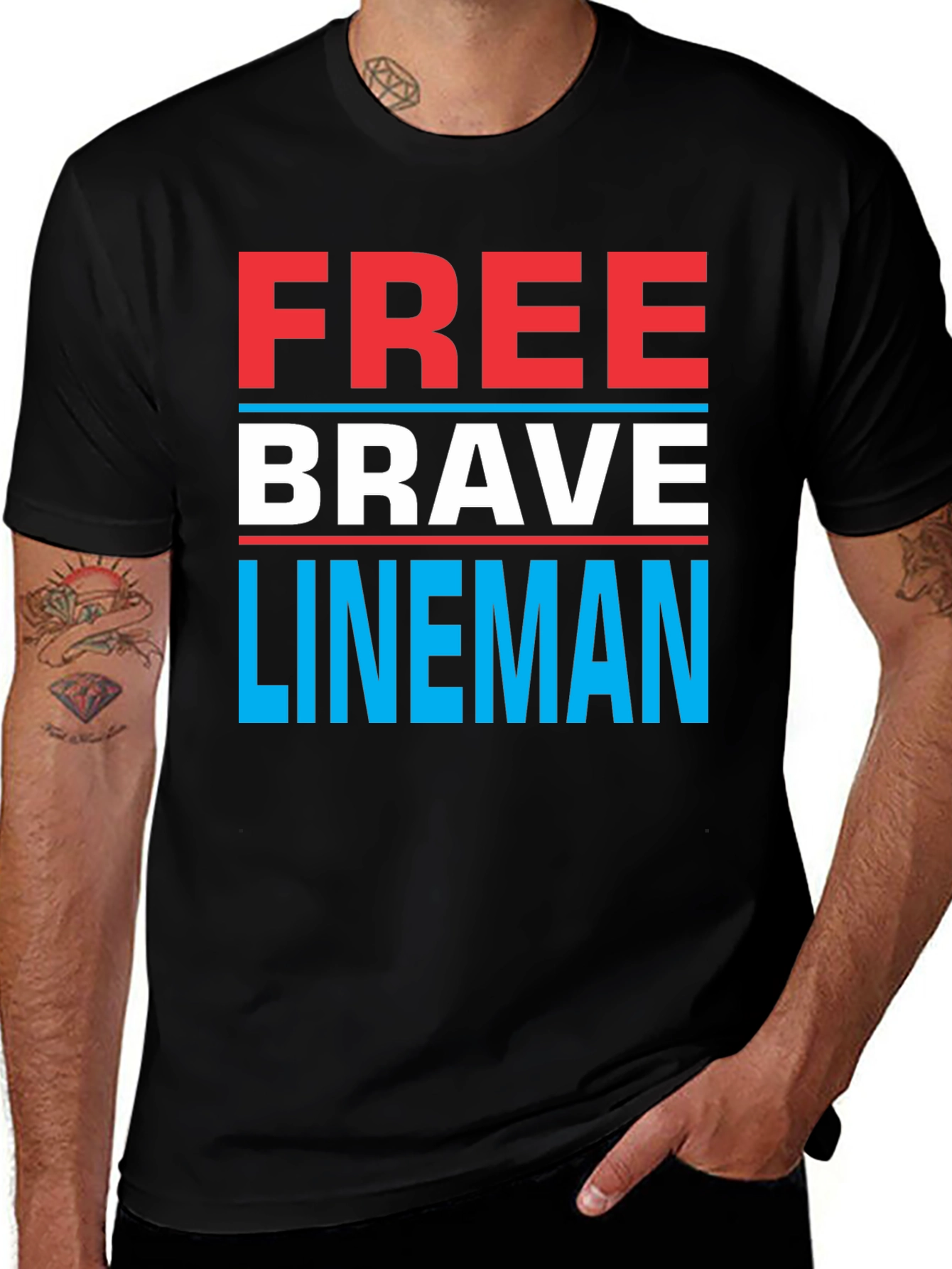 Variant 11 of Free Brave Lineman T-Shirt