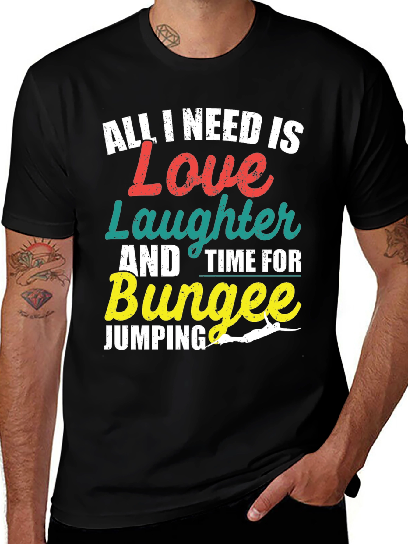 Variant 19 of Bungee Jumping T-Shirt: Love, Laughter & Time