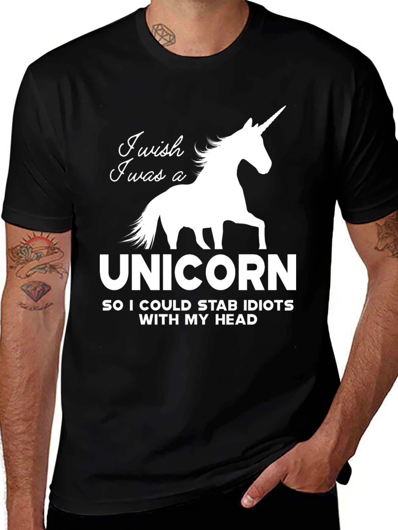 Variant 18 of Unicorn Stab Idiots Funny Graphic T-Shirt