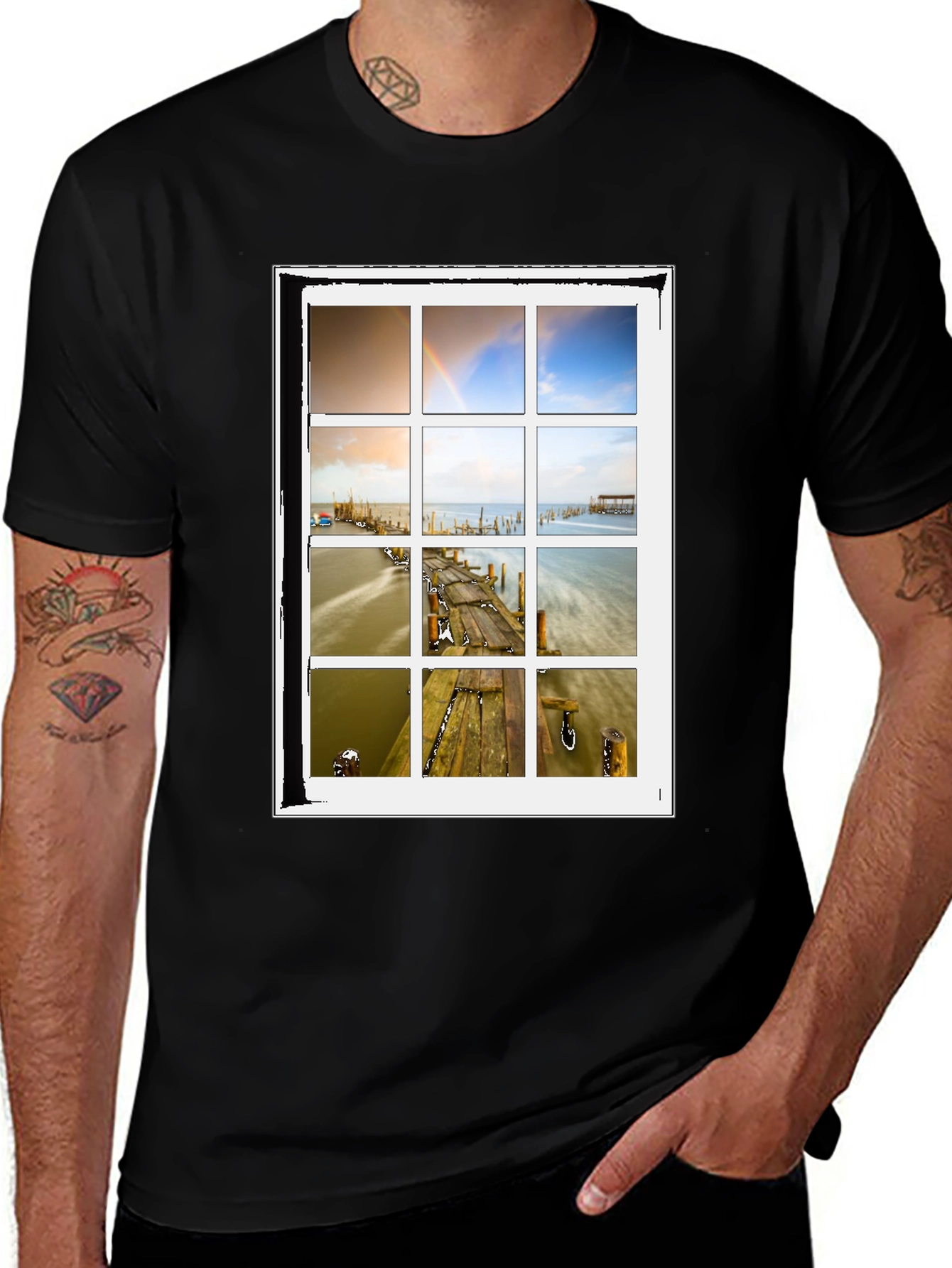 Variant 3 of Scenic Window View Graphic T-Shirt