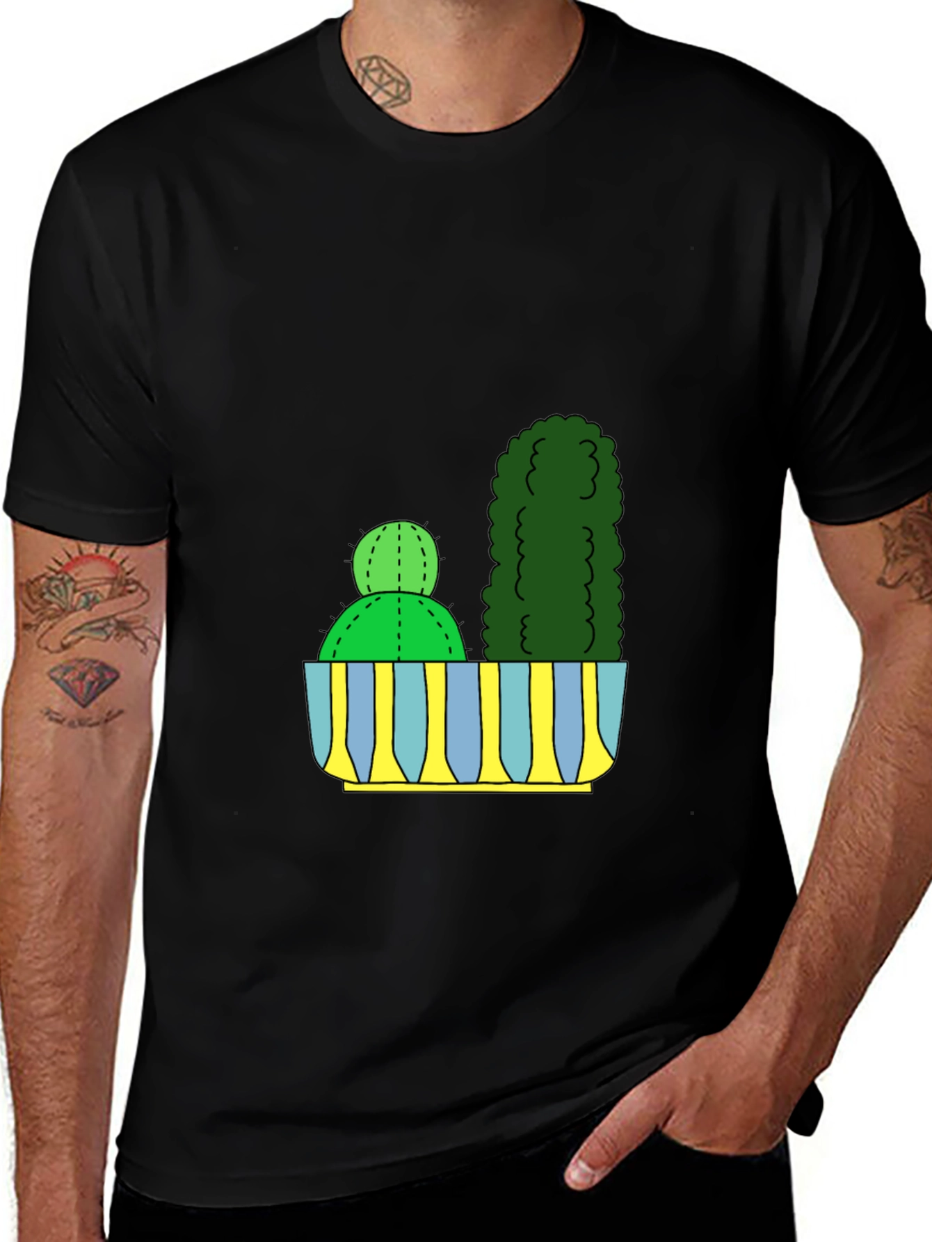 Variant 29 of Cactus Graphic Black T-Shirt