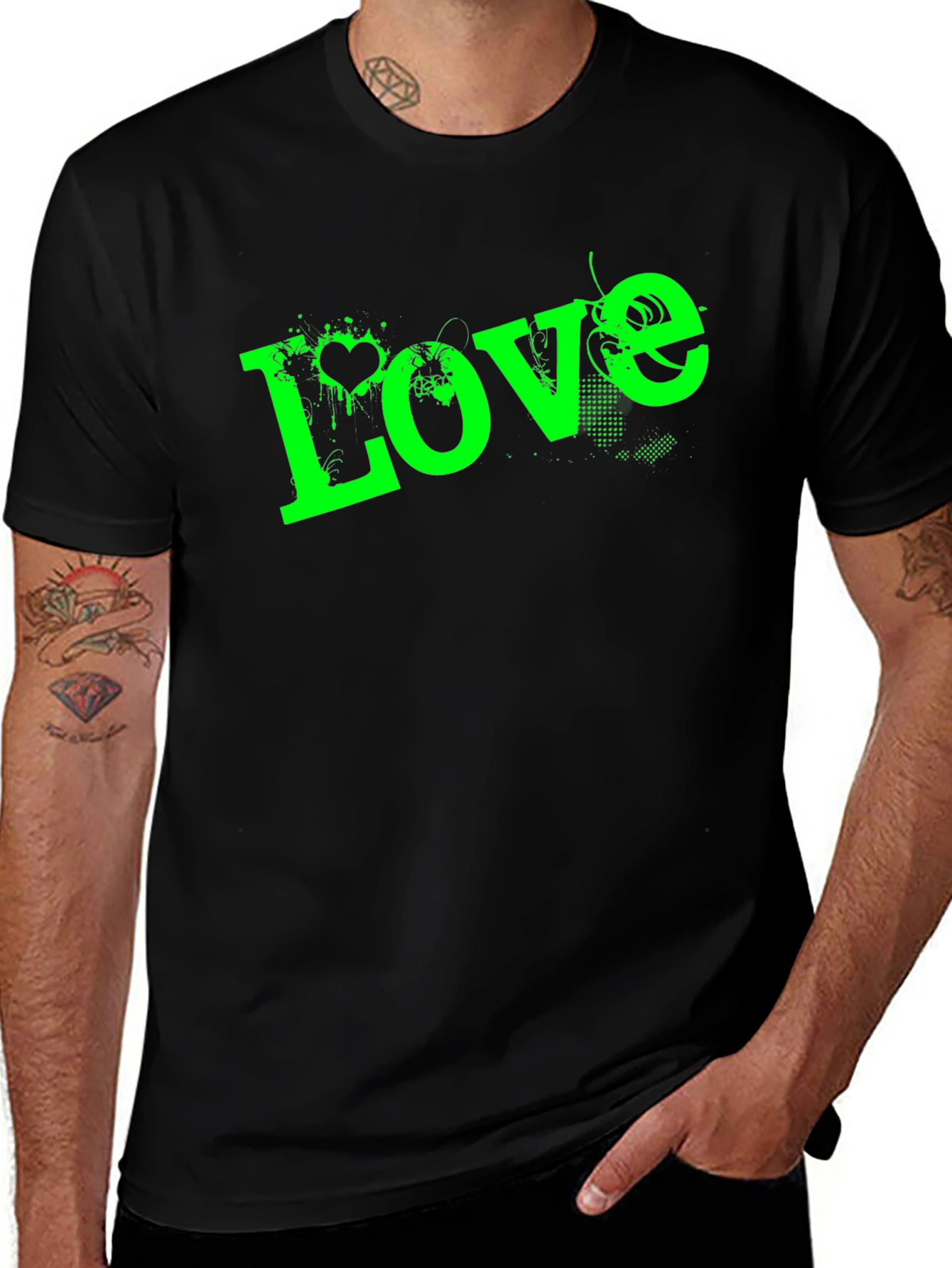 Variant 8 of Love Graphic Print Black T-Shirt