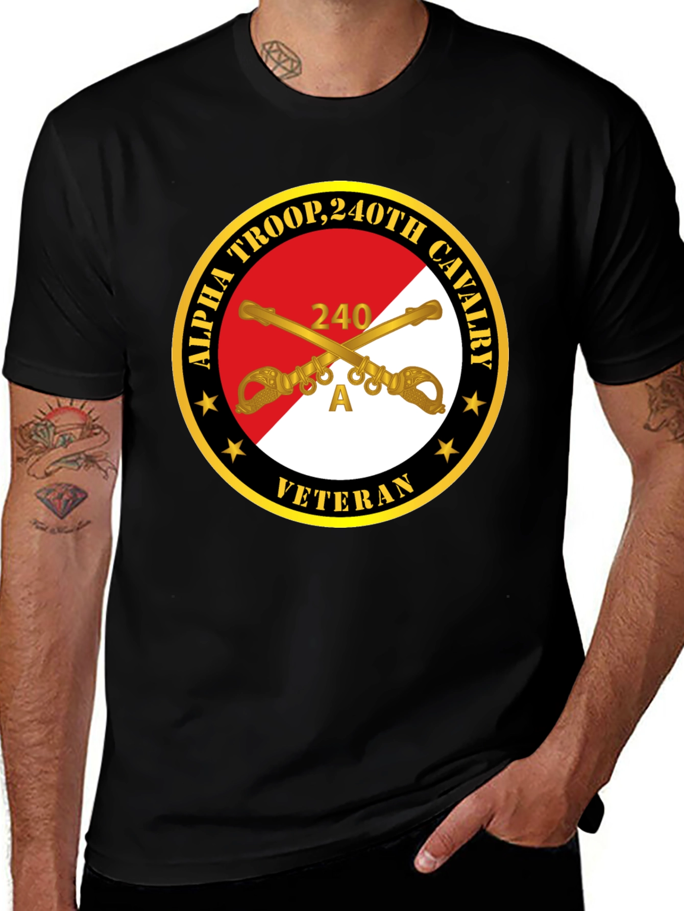 Variant 21 of Alpha Troop 240th Cavalry Veteran T-Shirt