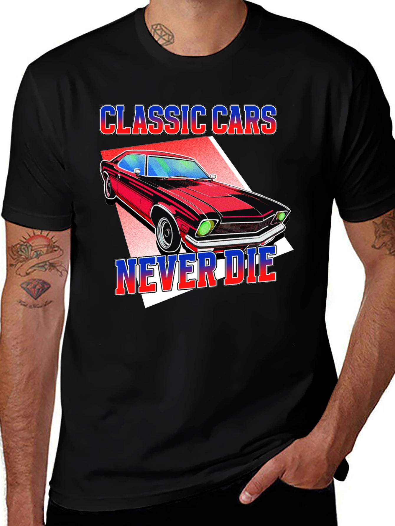 Variant 16 of Classic Cars Never Die Graphic Tee