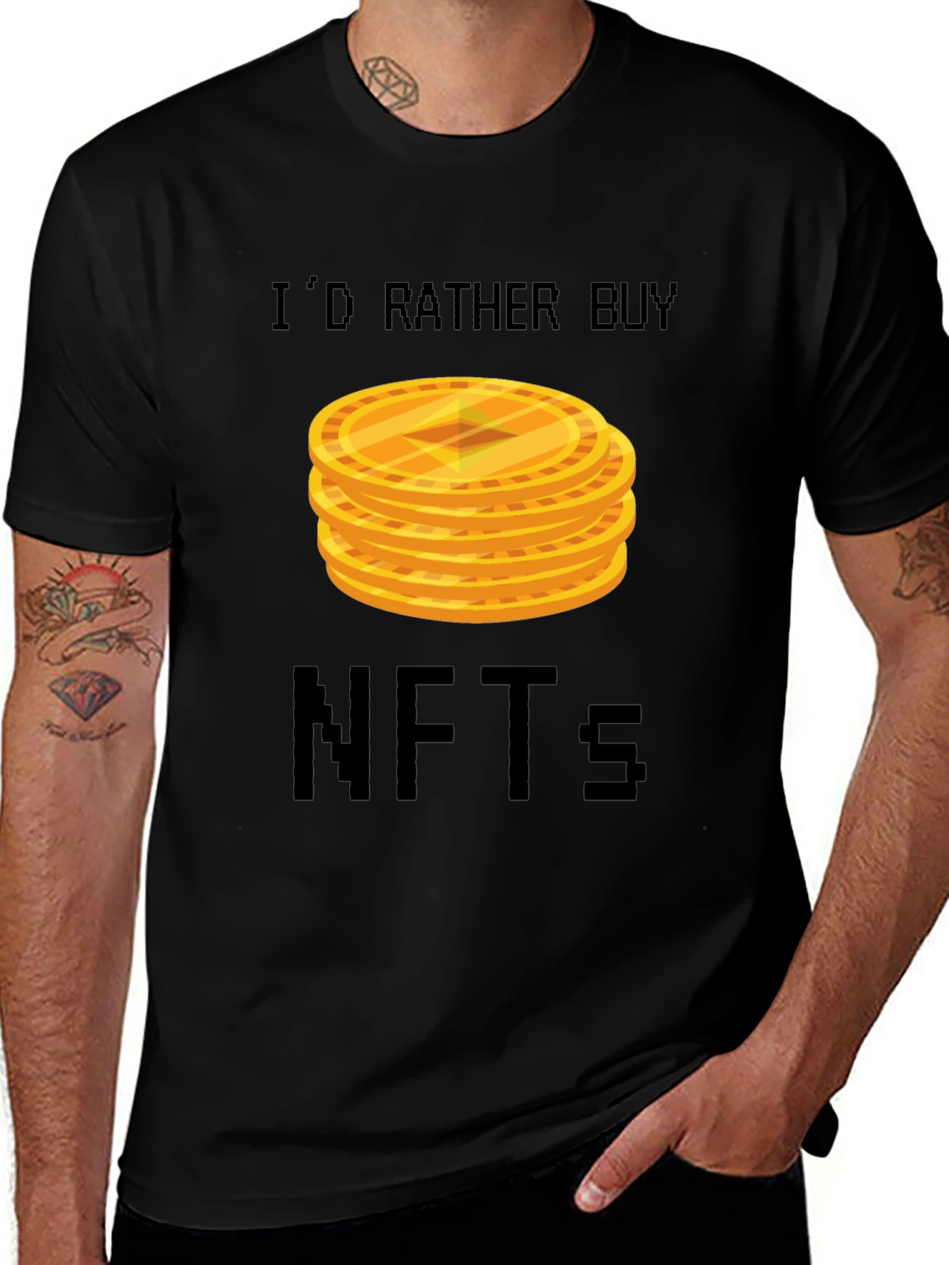 I'd Rather Buy NFTs Graphic Tee - Black
