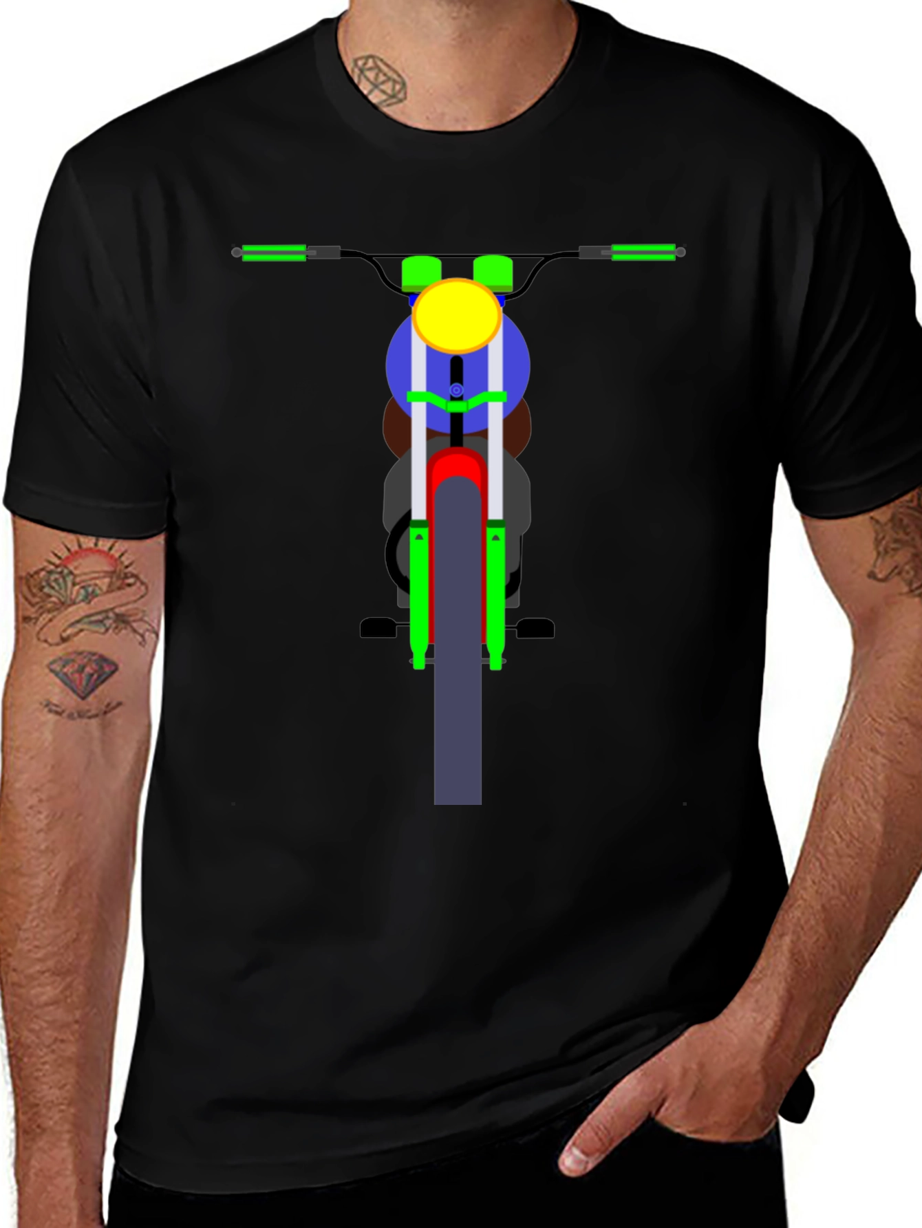 Variant 21 of Motorcycle Graphic T-Shirt - Black