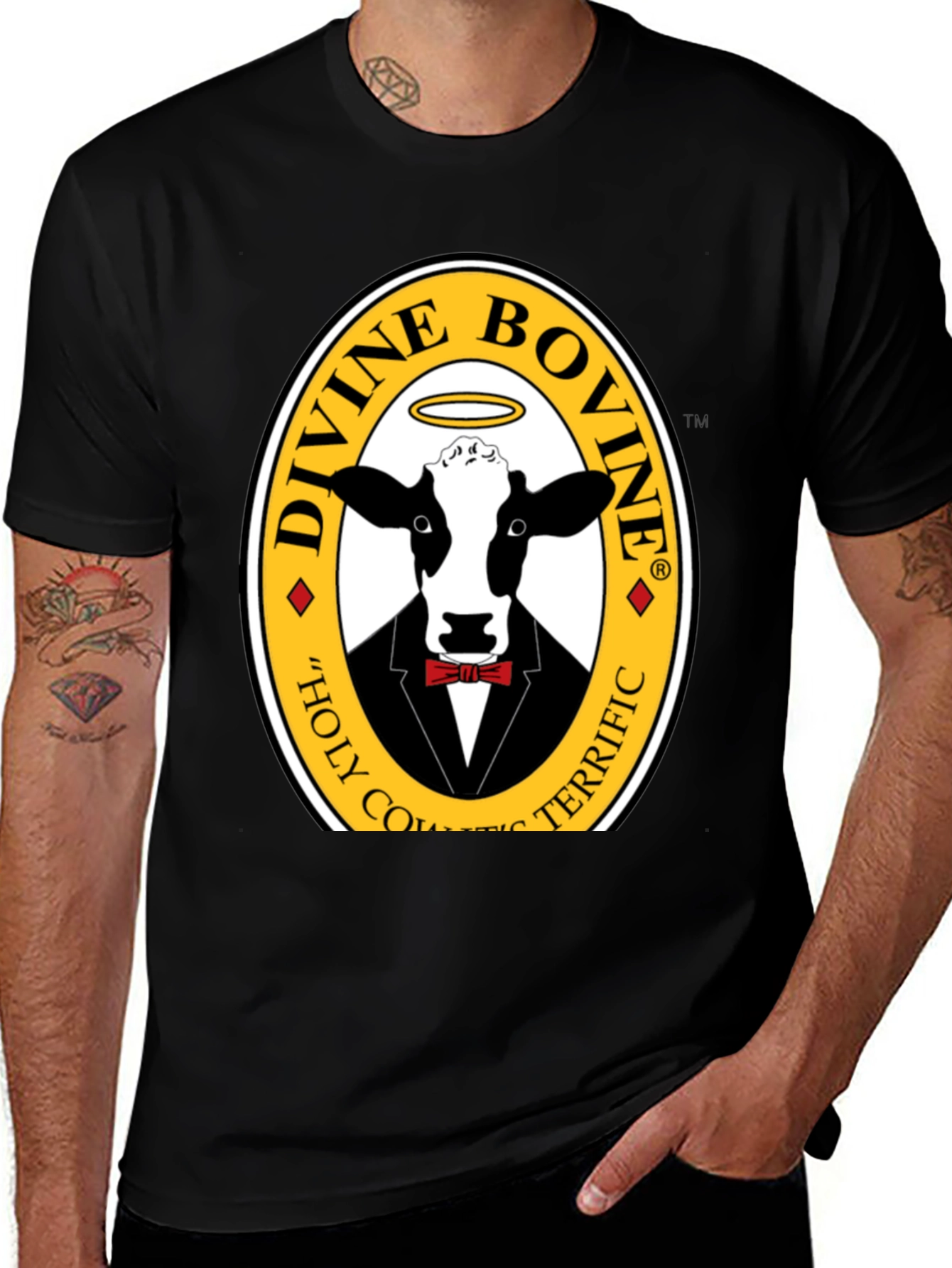Divine Bovine T-Shirt - Holy Cow Terrific Tee