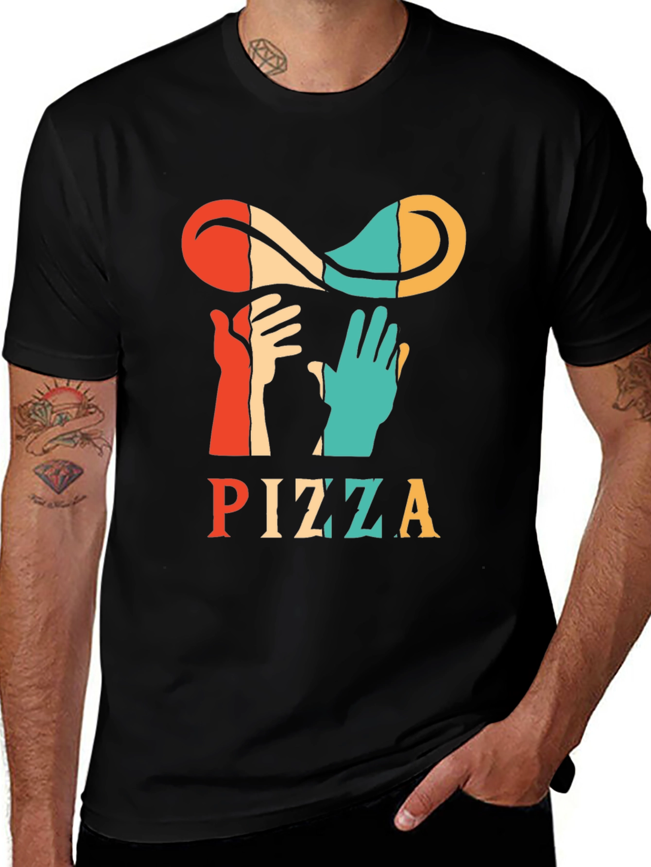 Variant 23 of Retro Pizza T-Shirt - Toss It Up!