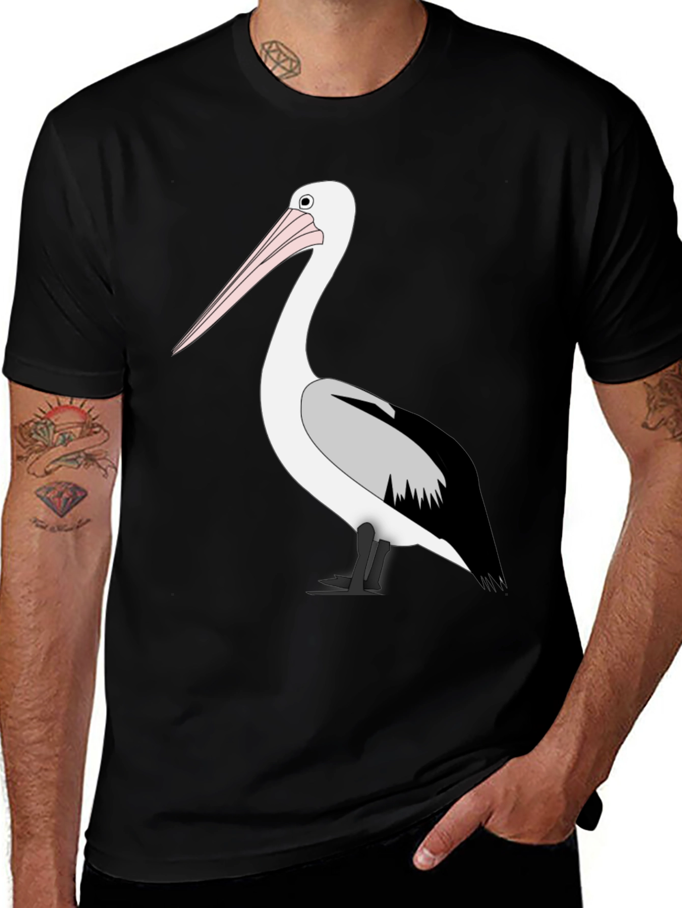 Variant 7 of Pelican Graphic Tee - Black Cotton T-Shirt
