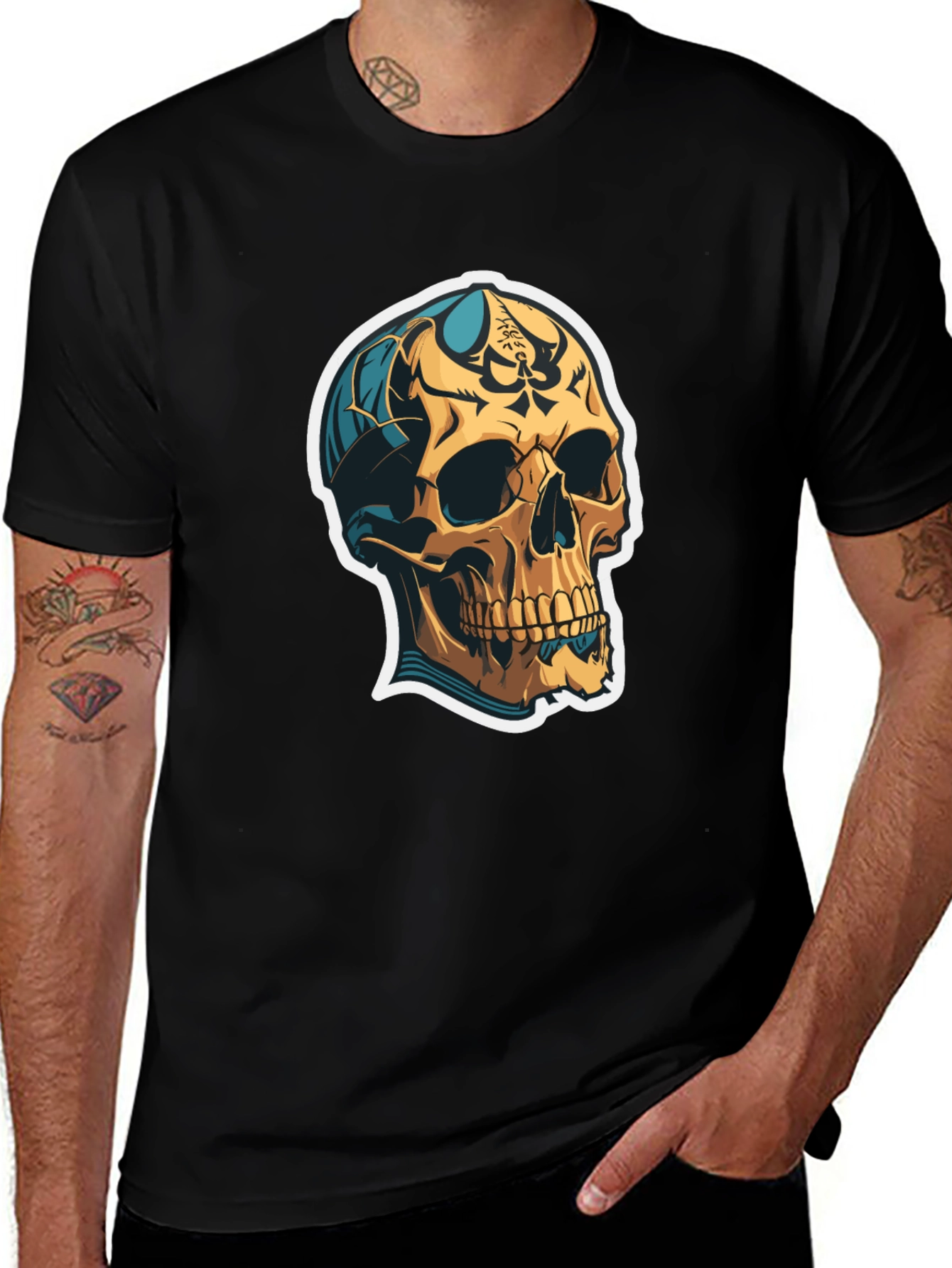 Variant 13 of Skull Graphic Tee - Edgy Streetwear Style