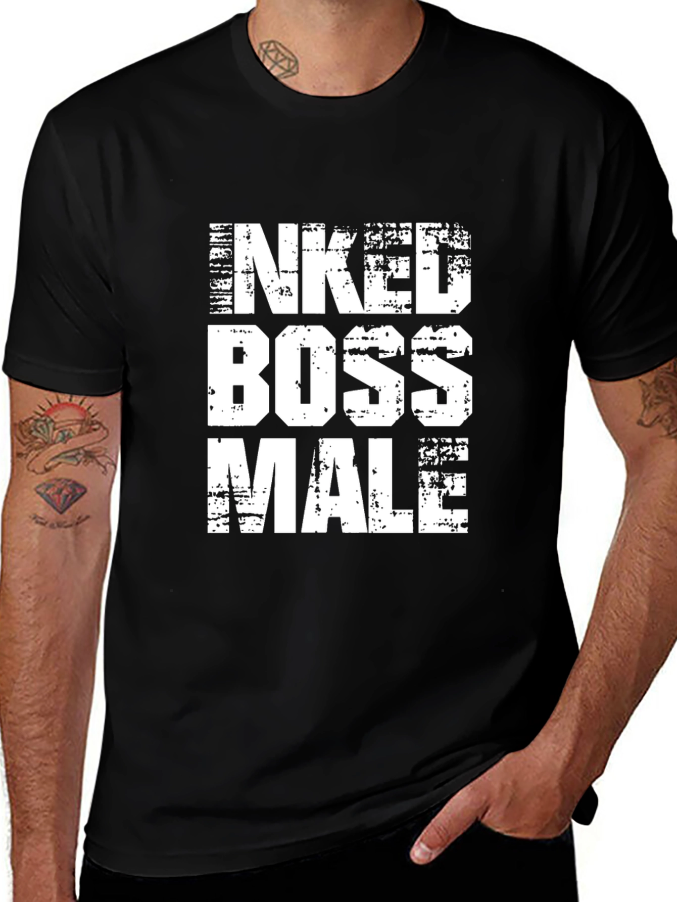 Variant 17 of Inked Boss Male Graphic Tee - Black