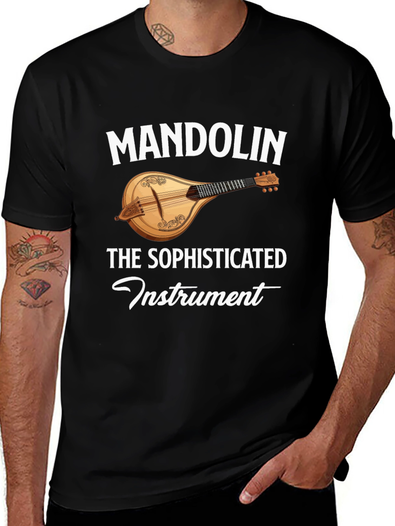 Variant 2 of Mandolin Instrument Graphic Tee - Sophisticated Musician's T-Shirt