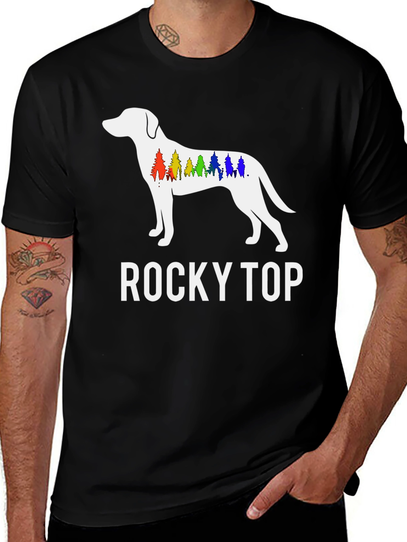 Variant 7 of Rocky Top Dog Graphic T-Shirt - Unisex Black Tee