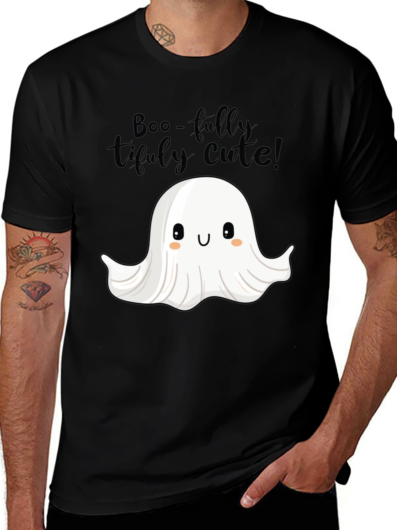 Black Boo-tifully Cute Ghost T-Shirt main image