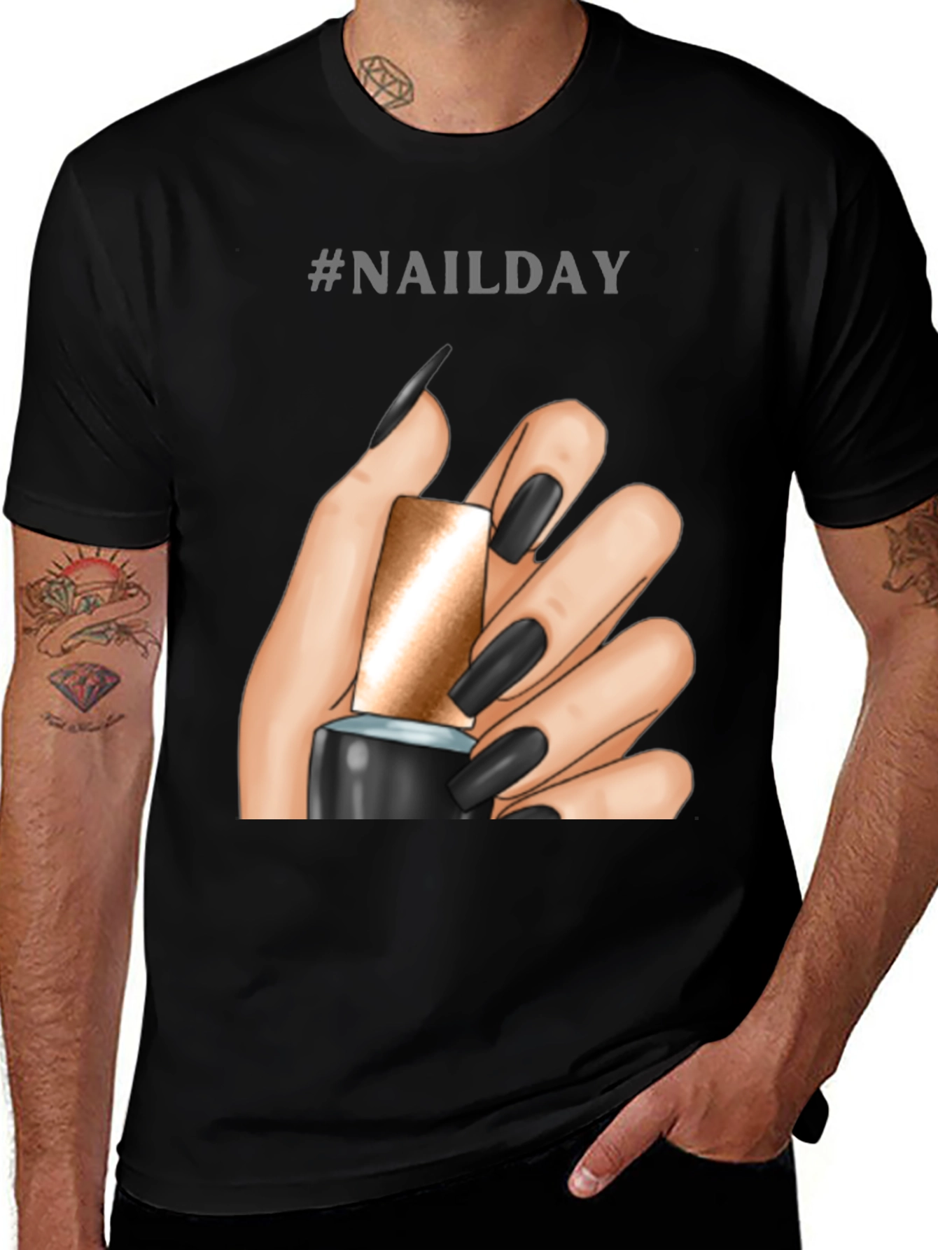 Nailday Graphic Tee - Black Nail Polish Design