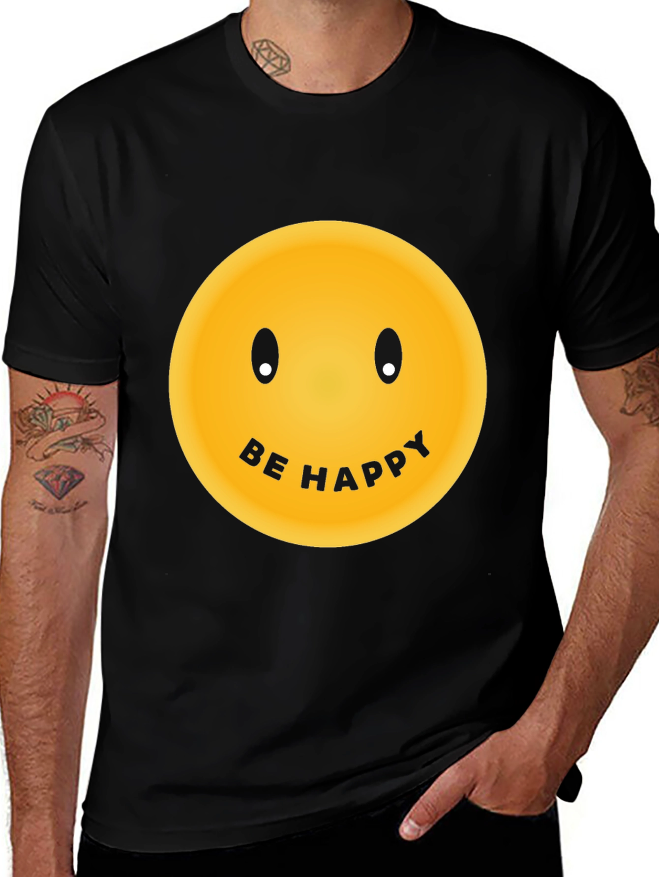 Variant 24 of Be Happy Graphic Tee - Classic Smiley Face T-Shirt