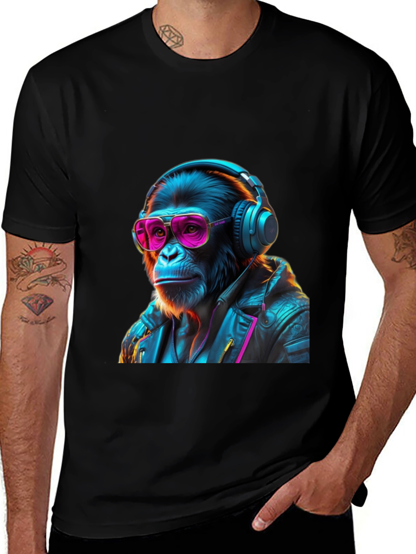 Variant 24 of Retro Monkey DJ Graphic Tee