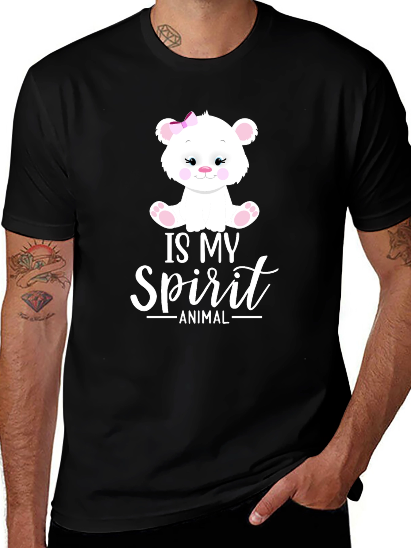 Variant 26 of Cute Bear Spirit Animal Black T-Shirt