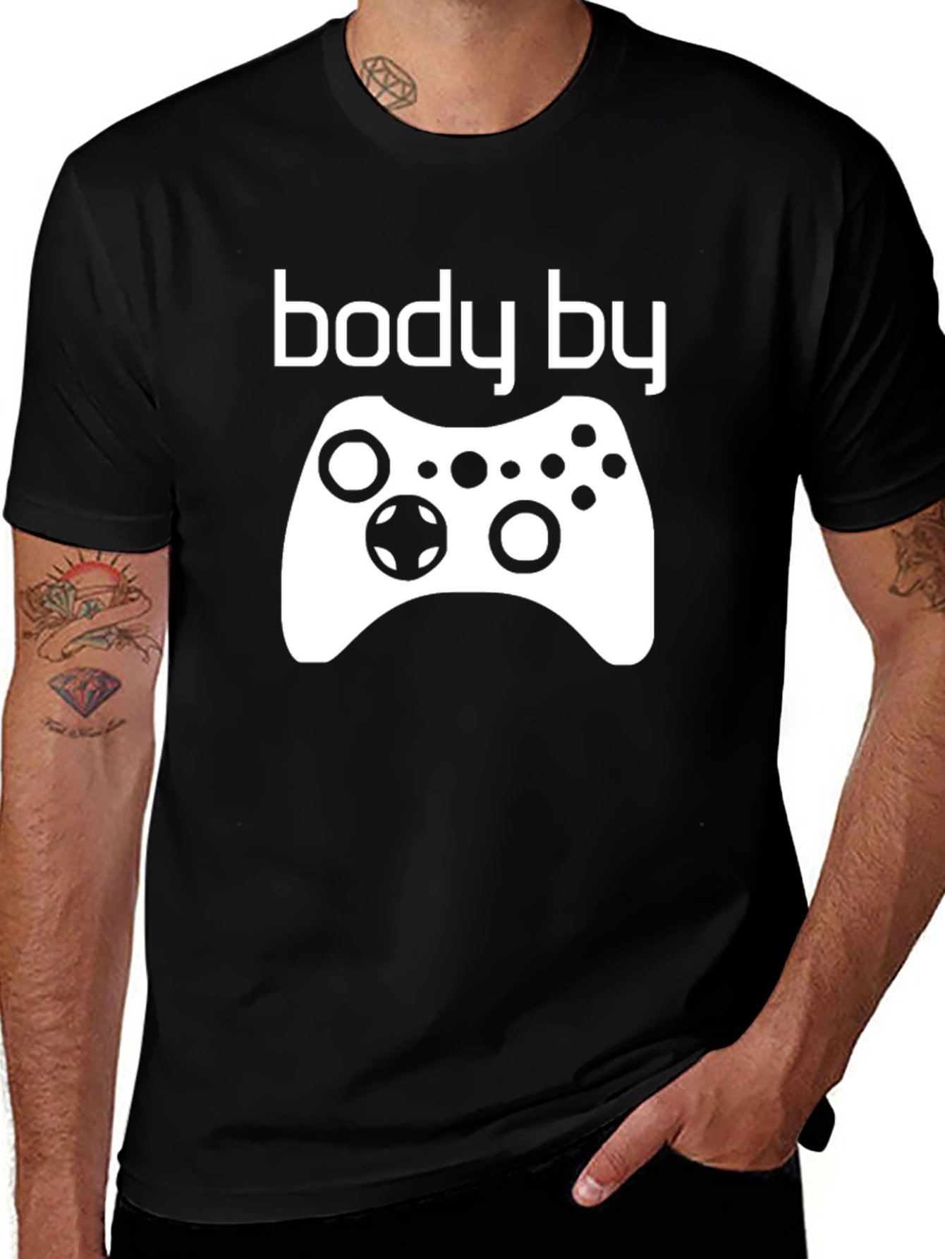 Variant 18 of Body By Gamer T-Shirt - Funny Gaming Tee