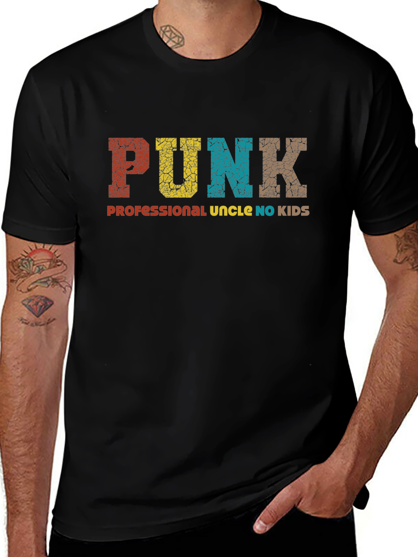 Variant 7 of Punk Professional Uncle No Kids Black T-Shirt