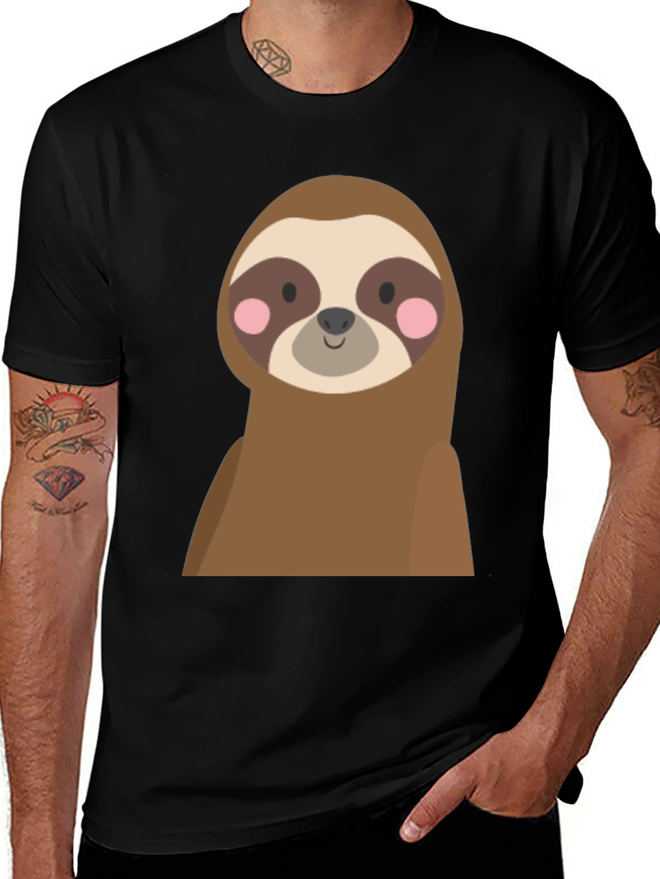 Variant 17 of Cute Sloth Graphic Print T-Shirt