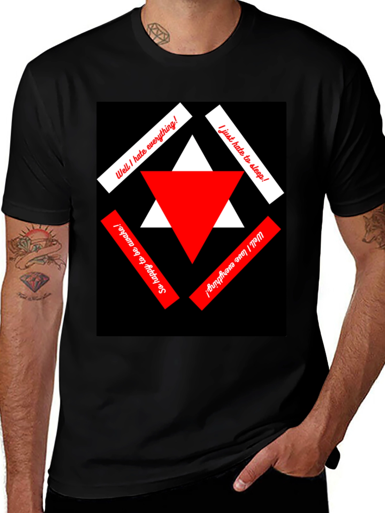 Variant 5 of Edgy Graphic Tee:  Hate/Love Everything!