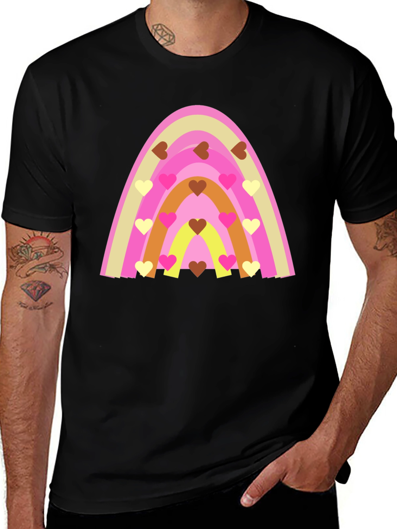 Variant 4 of Heart Rainbow Black Tee - Love Wins T-Shirt