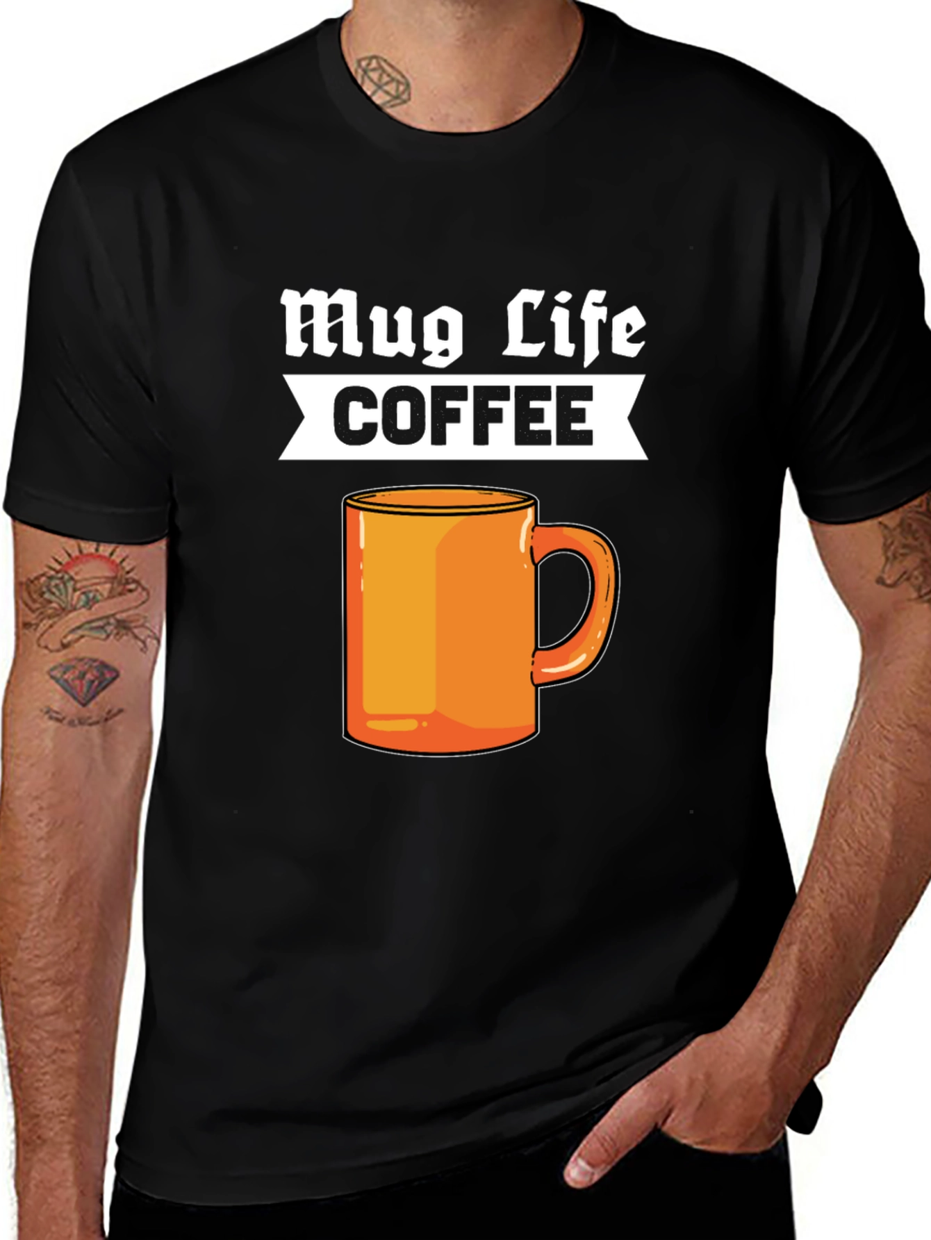 Variant 9 of Mug Life Coffee T-Shirt - Black Graphic Tee
