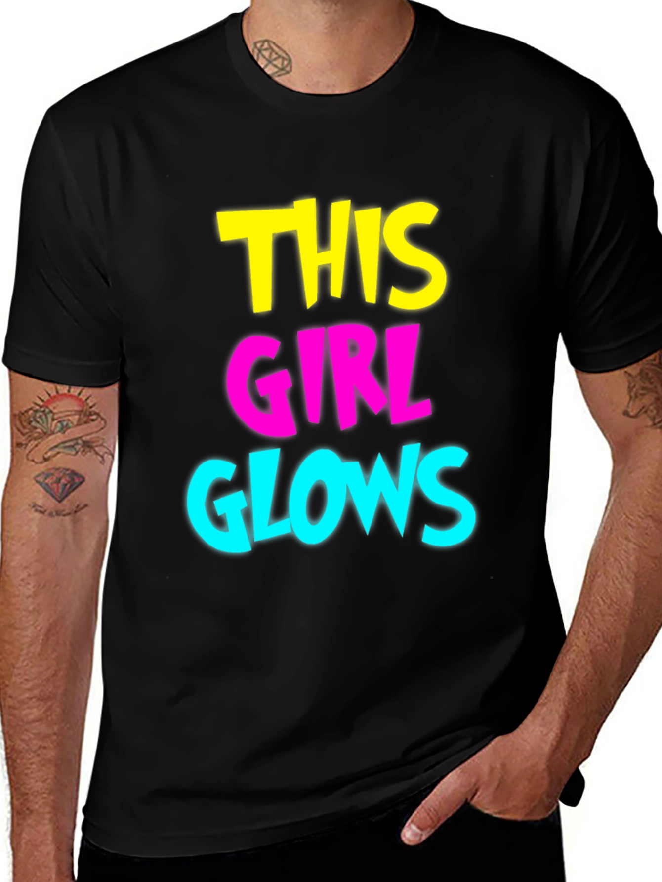 Variant 8 of This Girl Glows Graphic Tee - Black