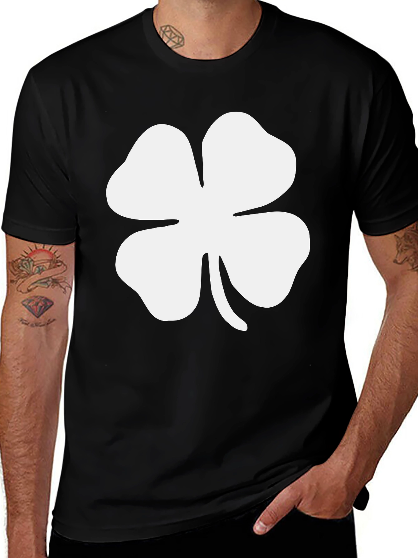 Variant 16 of Shamrock T-Shirt - Lucky Four Leaf Clover Tee