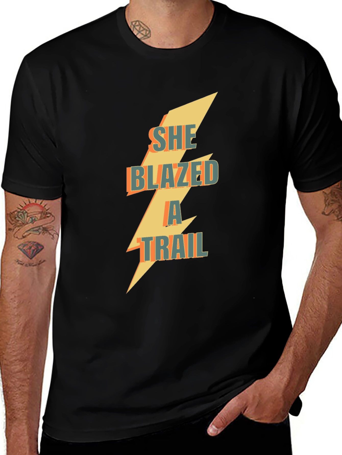 Variant 6 of She Blazed a Trail Graphic Tee - Black Cotton