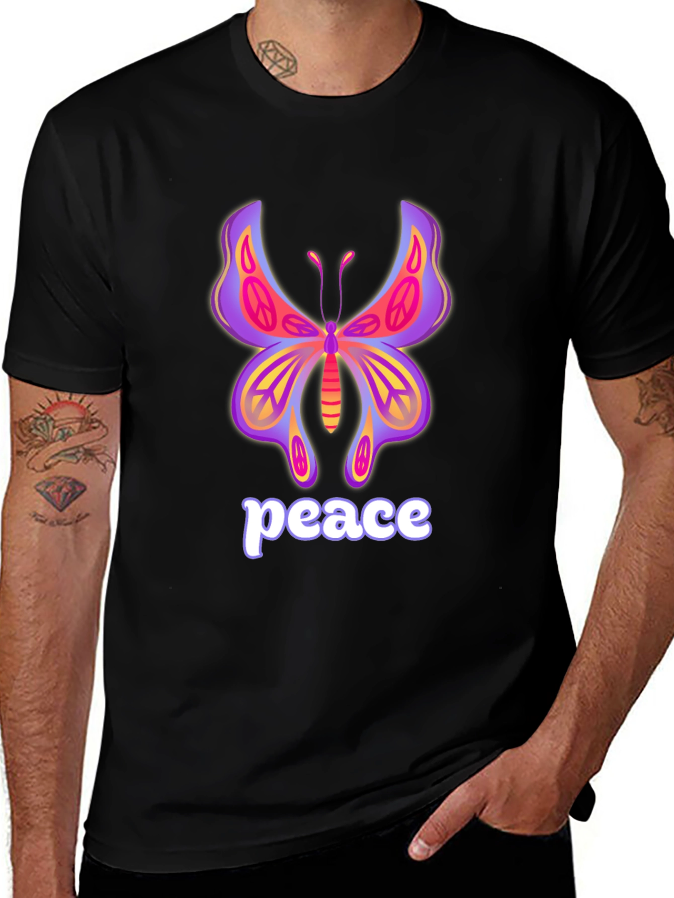 Variant 15 of Peace Butterfly Graphic Tee - Relaxed Fit