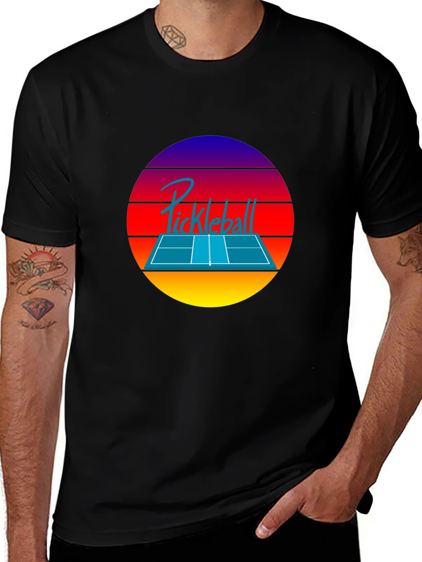 Variant 24 of Retro Pickleball Sunset T-Shirt