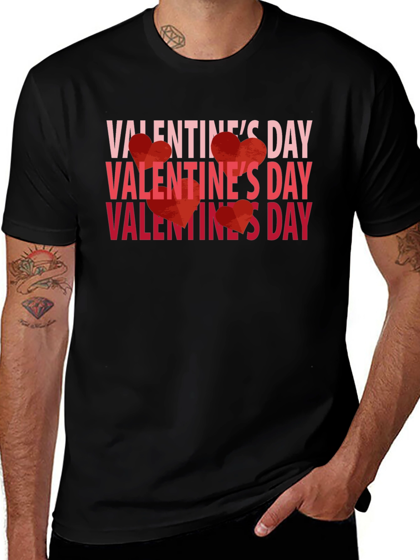 Variant 30 of Valentine's Day Graphic Tee - Black