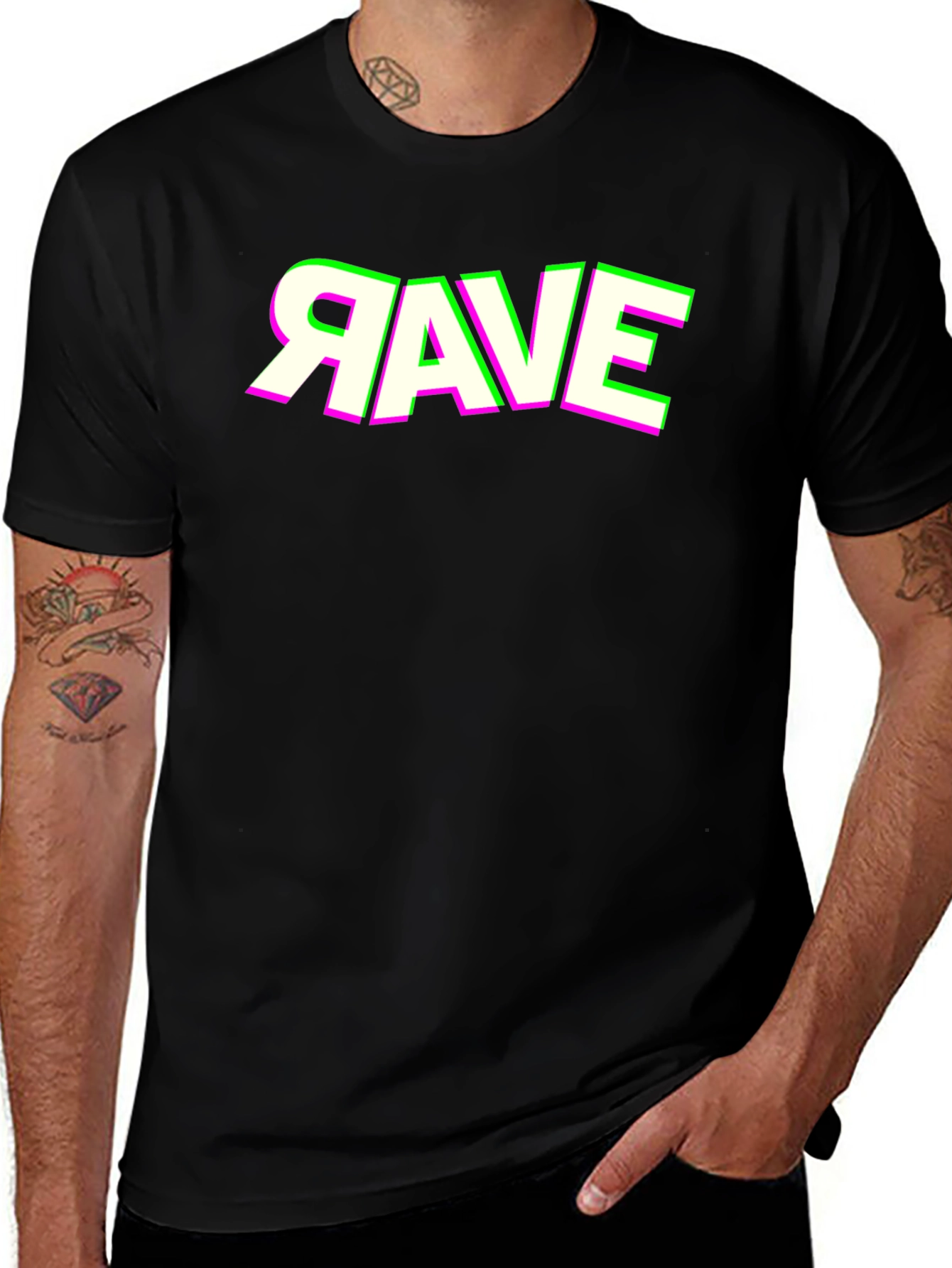 Variant 22 of Rave Graphic Tee - Neon Accent Shirt