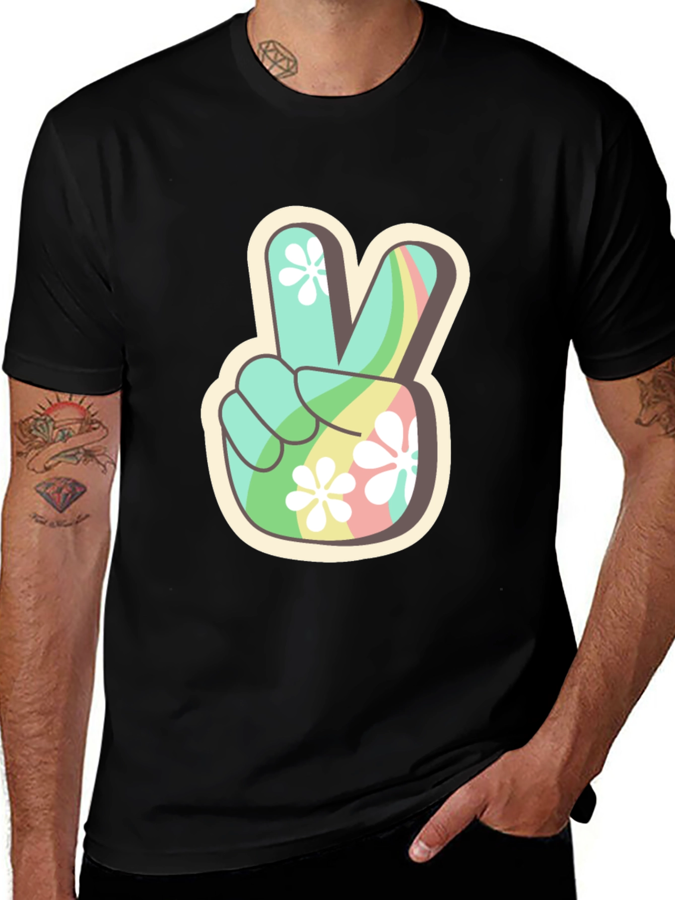 Variant 26 of Peace Sign Retro Graphic Tee