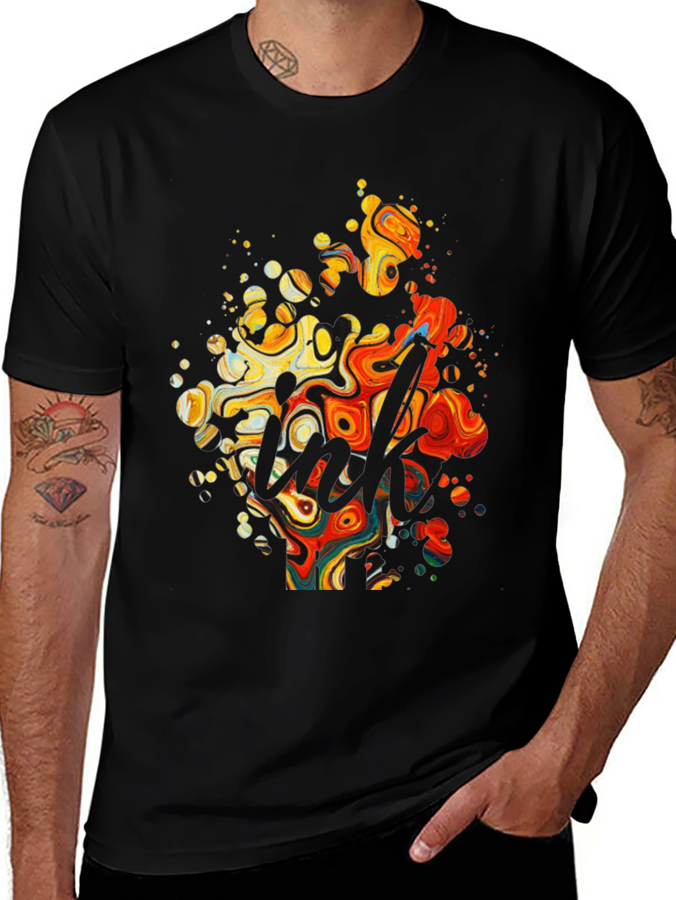 Variant 27 of Abstract Art Graphic Black T-Shirt