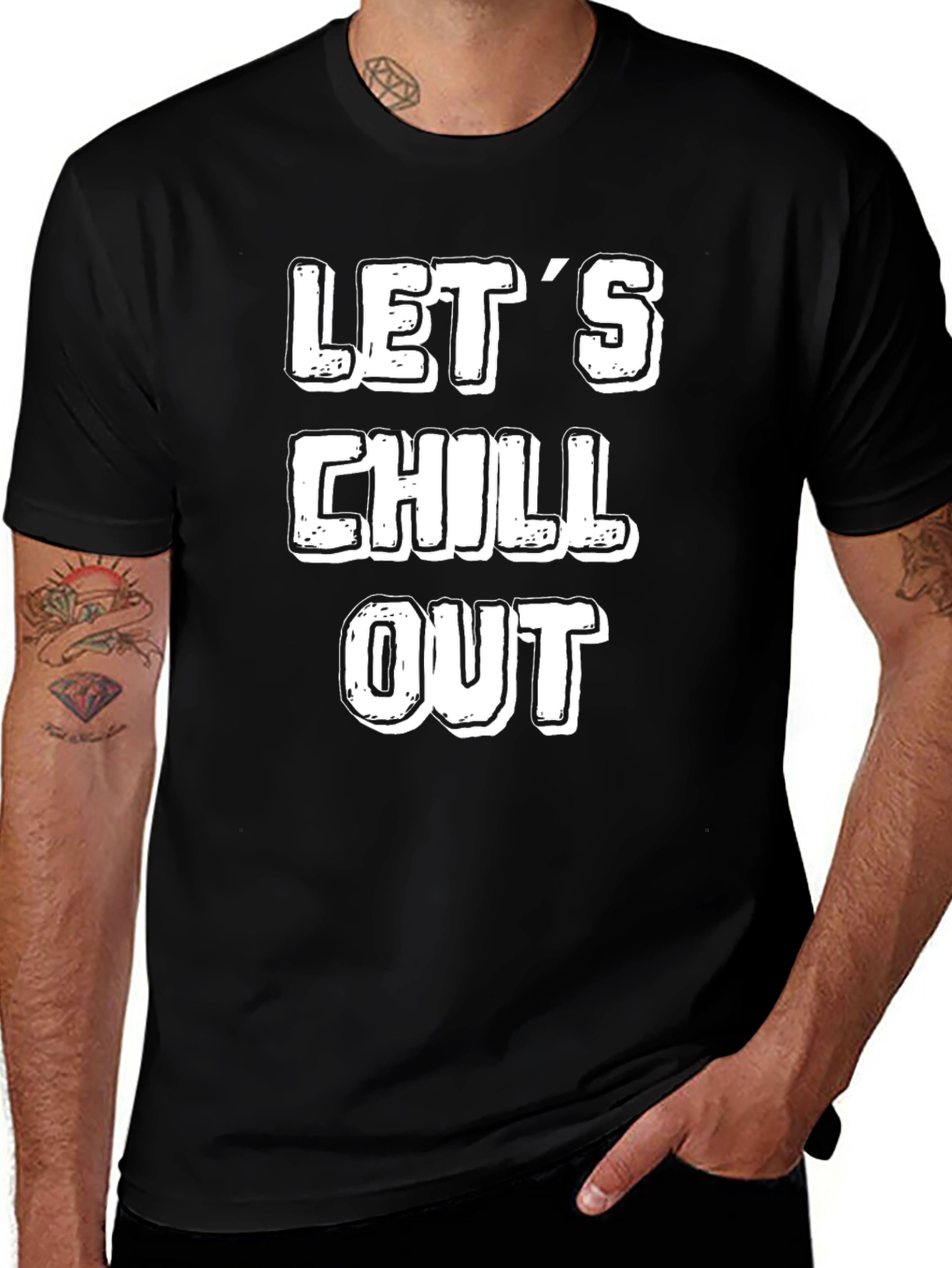 Variant 8 of Let's Chill Out T-Shirt - Black Casual Tee