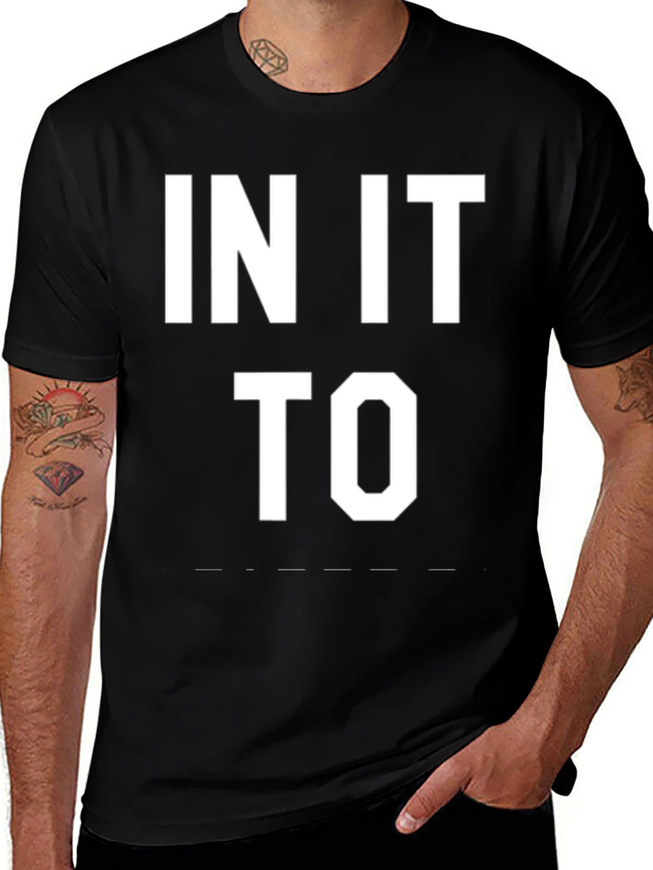 Variant 11 of In It To Win It Black Graphic Tee Shirt