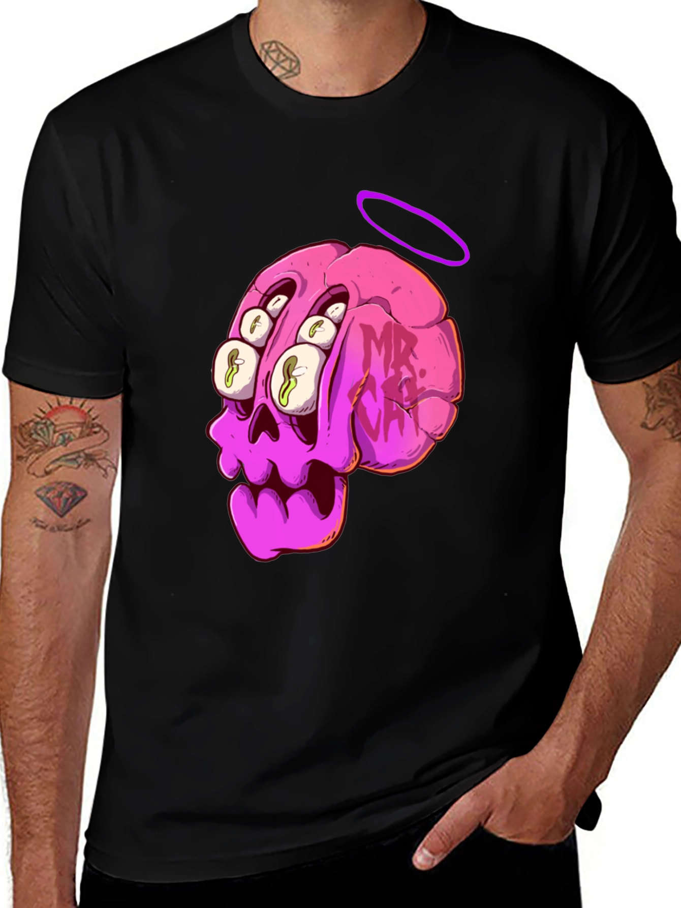 Skull Brain Graphic Tee - Unique Art T-Shirt