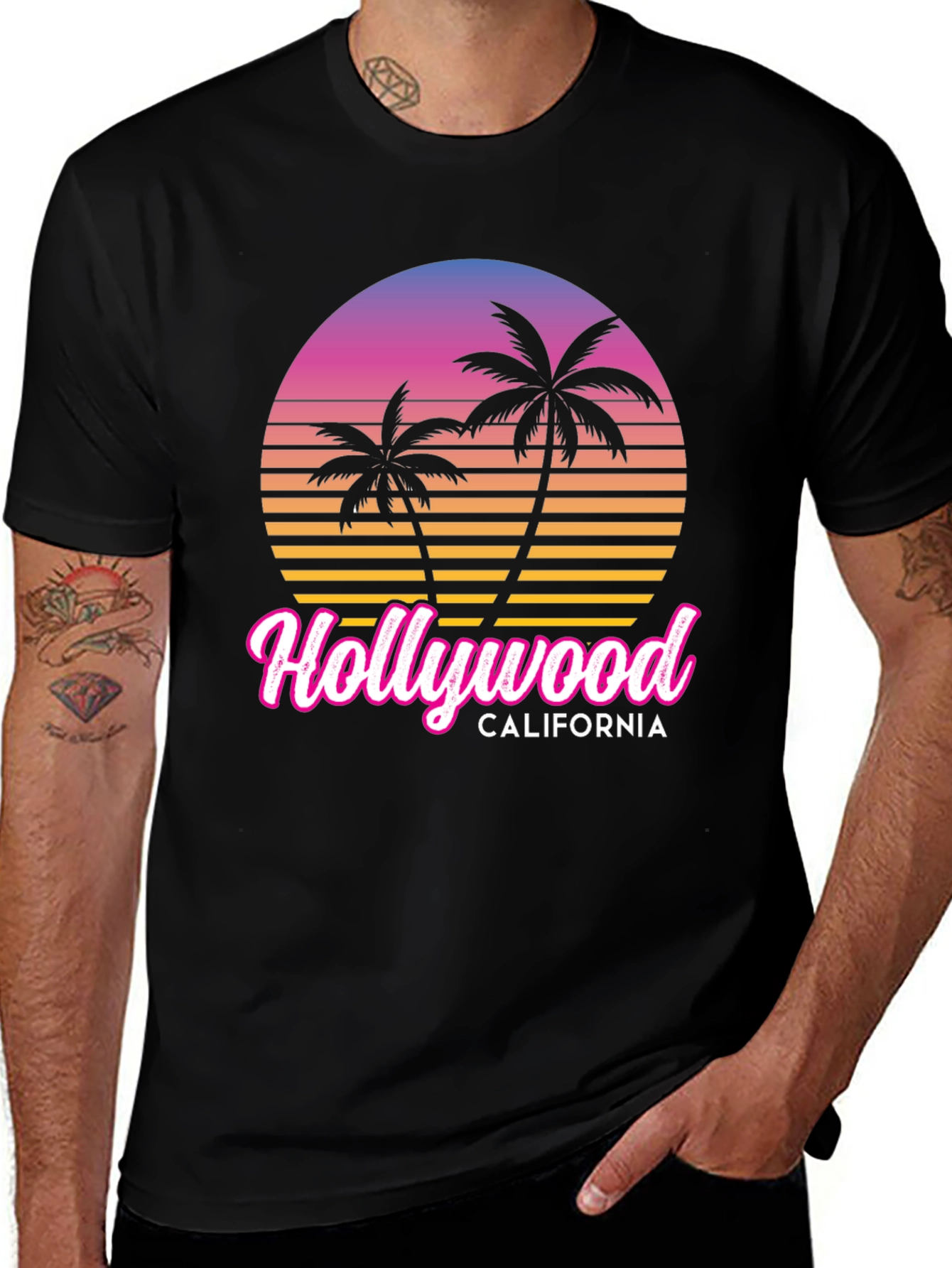 Retro Hollywood California Palm Tree T-Shirt