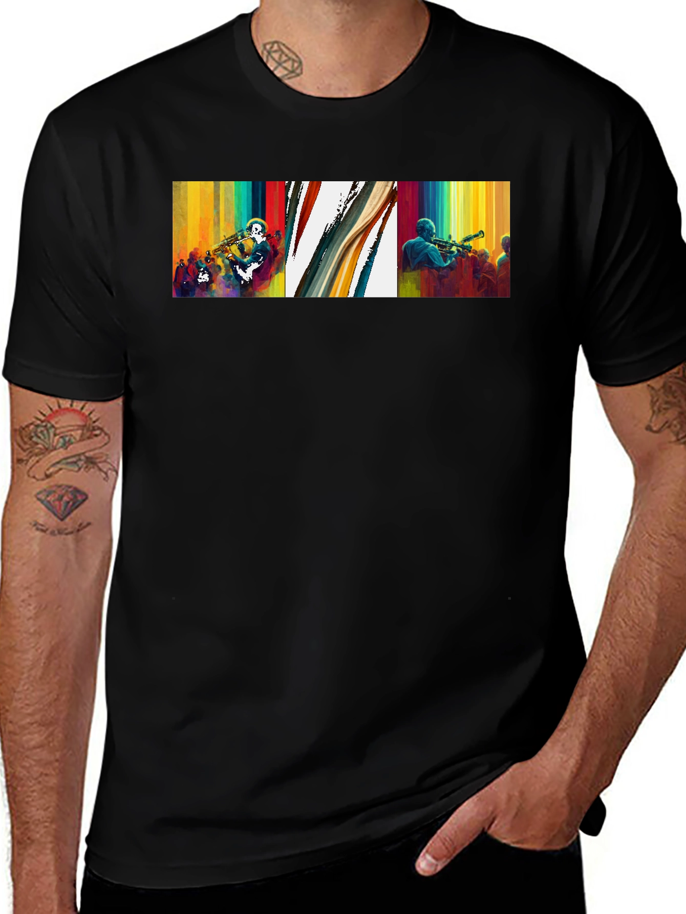 Variant 6 of Abstract Musician Graphic Tee