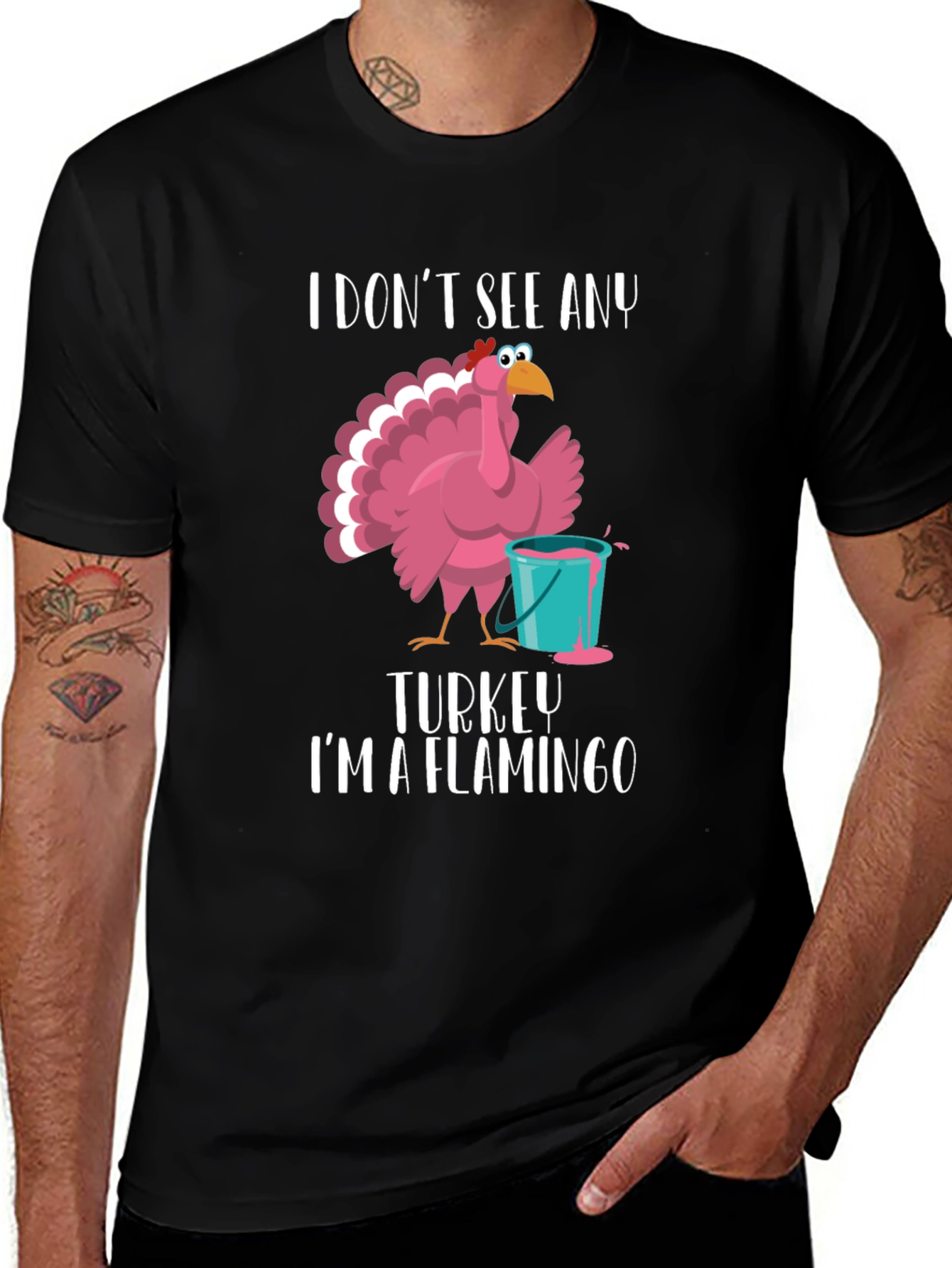 Variant 19 of I Don't See Any Turkey Flamingo T-Shirt
