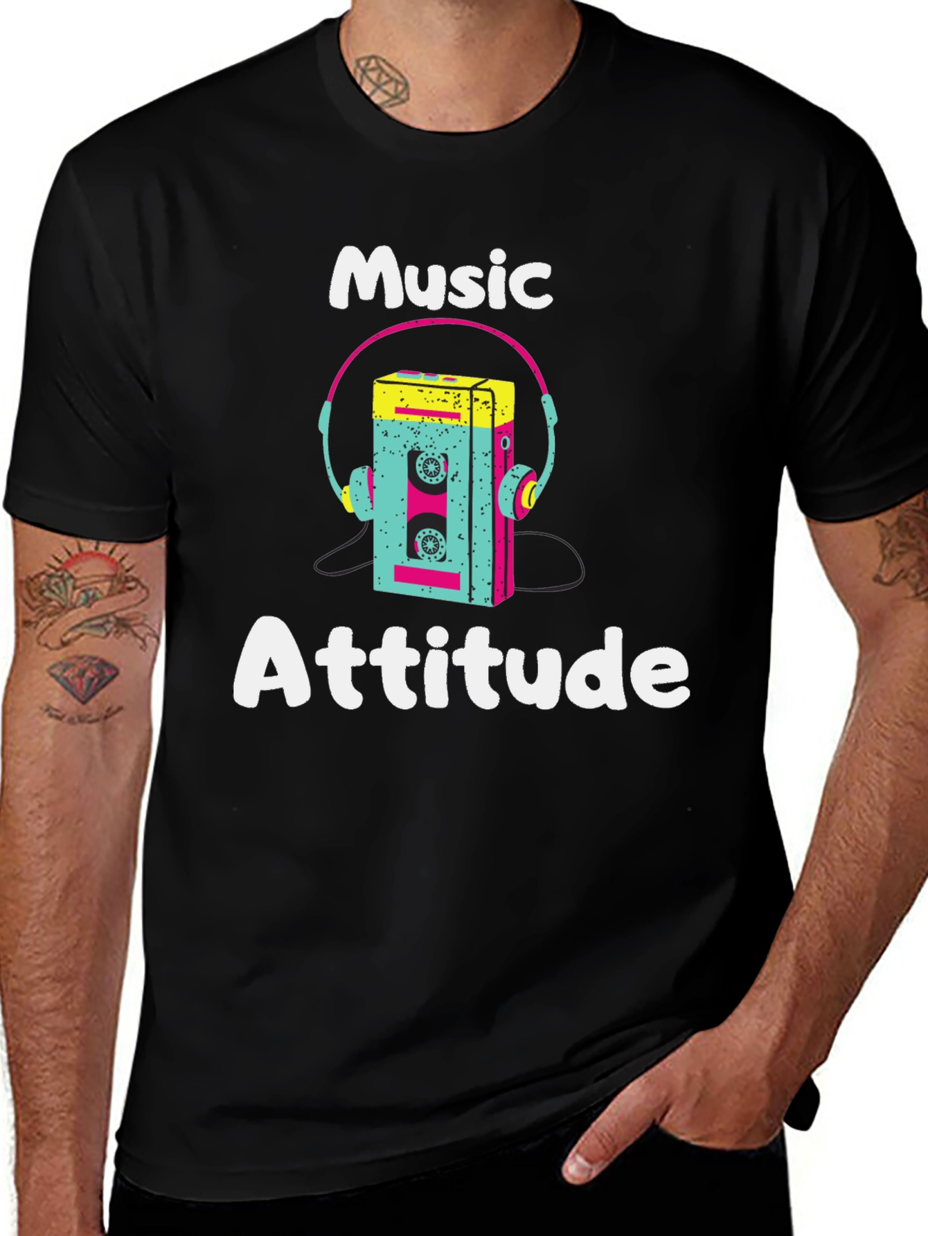 Variant 8 of Retro Music Attitude Graphic Tee