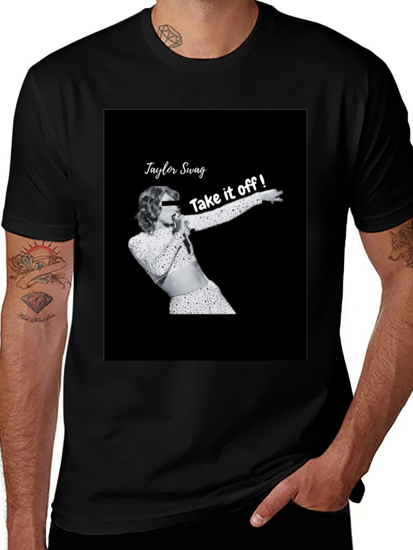 Variant 27 of Taylor Swag Take it off Black T-Shirt